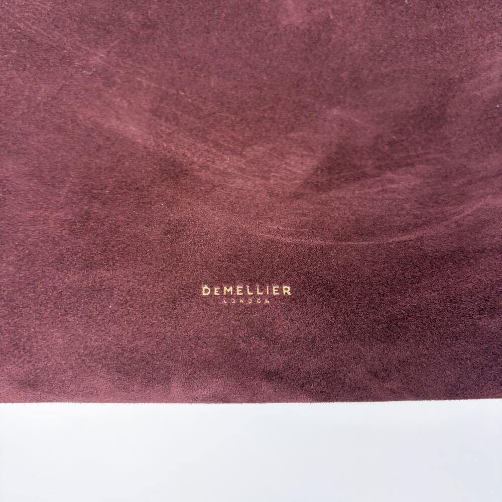 DeMellier London Tokyo Leather-Trimmed Suede Tote Burgundy - Picture 3 of 6